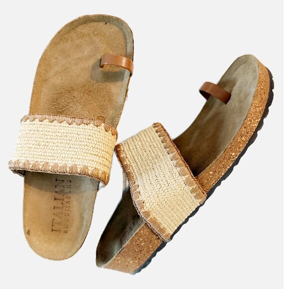 ITALIAN SHOEMAKERS Genebra Woven Sandal In Neutral 7 - Picture 1 of 9